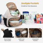 LOVEVOOK Small Diaper Bag Backpack, Waterproof Diaper Bags for Baby Girl Boy with Changing Pad, Stylish Baby Diaper Bag, Travel Diaper Bag for Mom Dad with Stroller Buckles,14 Inch