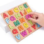 Wooden Puzzles for Toddlers, 3pack Alphabet Shape Puzzles for Kids 3 Wooden Montessori Toddler Alphabet Number Shape for Kids 3 Years Old Boys & Girls