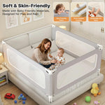 MagicFox 3 Piece Queen Size Bed Rail for Toddlers,Upgraded Height Adjustable Baby Bed Rail Guard, Thickened Child Safety Bed Rails for Queen Size Beds (78.7"x78.7"x60" Gray)