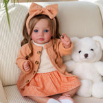 BABESIDE Reborn Baby Dolls, 20 Inch Newborn Realistic Baby Doll Girl Lifelike Toddler Dara with Brown Hair, Handmade Soft Body with Clothes & Toy Accessories, Gift for Kids Age 3+