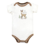 Hudson Baby Unisex Baby Cotton Bodysuits, Forest Deer 5-Pack, 3-6 Months