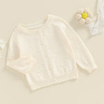Infant Baby Girl Cardigan Sweater Long Sleeve Button Up Knit Sweatshirt Jacket Toddler Baby Girl Fall Outfits (Apricot, 0-6 Months)