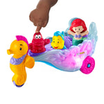 Fisher-Price Little People Toddler Toy Disney Princess Ariel's Light-Up Sea Carriage Musical Vehicle for Pretend Play Ages 18+ Months