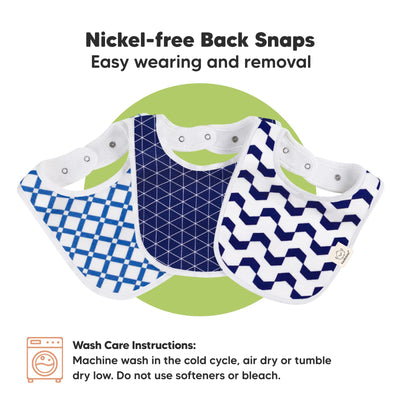 8-Pack Organic Baby Bibs for Boys, Girls - Soft Cotton Drooling and Teething Baby Bibs, Baby Girl Bibs, Baby Boy Bibs, Baby Drool Bibs for Baby Girl, Boy, Newborn Infant Bibs (Azure)
