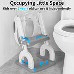 KYYOKE Potty Training Toilet, Adjustable Toddler Toilet Seat and Step for Kids, 2 in 1 Toilet Steps for Toddlers,Non Slip & Space Efficient & Splash Guard