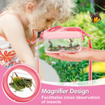 Biubee Bug Catcher for Kids - Sturdy Kid Bug Catching Kit Gifts with Butterfly Net Collector Insect Catcher Tweezer, Pink Kids Bug Habitat Outdoor Explorer Kit for Girls Age 3 4 5 6 7 8, 8Pcs, Pink