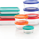 Pyrex Simply Store (12-Pack) Glass Food Storage Containers Set, (1, 2, & 3 Cup) Meal Prep Containers With BPA-Free Lids, Dishwasher & Microwave Safe