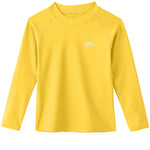 Toddler Boys Swim Shirt Long Sleeve Rash Guard UPF 50+ Sun Protection Shirts for Baby Kids Quick Dry(Yellow,3T)
