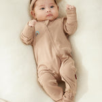 Momcozy Baby Pajamas Onesie for Boys & Girls, 0-24M, Temp-Sensing 2-Way Zipper Sleepers, Footed Rompers, 2-Pack for Newborns & Toddlers