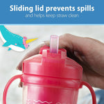 Dr. Brown's Milestones Insulated Sippy Cup with Straw and Handles, Spill-Proof Tumbler with Lid, Pink, 10 oz/300 mL, BPA-Free, 12m+, 4-Pack