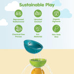 PlanToys® Fountain Bowl Set – Montessori Water Play Toys for Toddlers | Sensory Bath & Beach Toy | STEM Toys for 1 Year Old | Eco-Friendly Pouring & Scooping Bowls