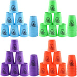 Lancisism 48Pcs Quick Stacking Cups Set, BPA-Free Material Sports Training Stacking Cup Game, Classic Family Game for Teens Adults Idea (12 Blue & 12 Green & 12 Purple & 12 Red)