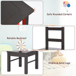 Costzon Kids Table and Chairs, 2 in 1 Wooden Activity Desk w/Building Block Double-Sided Tabletop & 2 Large Storage Drawers, Toddler Table and Chair Set for Preschool, Nursery, Kindergarten(Espresso)
