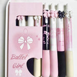MOZXIRZ 4 Pcs Cute Retractable Pens Bowknot Gel Pens Soft Grip Black Ink Pens 0.5mm Fine Point Smooth Writing Pens Office School Supplies Women Pens (Pink)