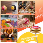 MAGICYOYO D6 Multifunctional Looping Yoyo for Kids 8-12, Responsive Yoyo with Multiple Play Ways, Beginner Yo-yo with Fingerspin Function, 2A Trick Yo Yo for Kids, Adults ( Golden with Red Cap)
