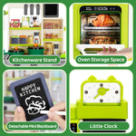 Kids Play Kitchen Set, Toddler Kitchen Playset with Sound & Light, Cooking Stove with Steam, Play Sink, Play Food Toy and Kitchen Accessories, Kitchen Toy for Kids Girls Boys (31.5 * 22 * 8.6in)