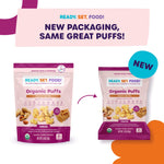 Organic Puffs - Early Allergen Introduction Snack Puffs w/ 9 Top Allergens: Organic Peanuts, Cashew, Egg & More by Ready Set Food, No Added Sugar, Babies 8+ Months, Peanut Butter 3-Pack