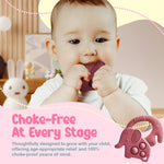 Mummentos Silicone Baby Teething Toys, Soft Teether Set for Sore Gums, BPA Free Chew Toys for Infants 3+ Months, Textured Teething Relief, Easy Grip Design (Rose Pink)