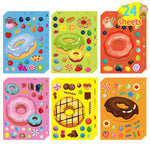 24 Sheets Make-a-face Stickers, Make Your Own Ice Cream Mix and Match Sticker Sheets DIY Summer Ice Cream Stickers for Kids Party Favors Activities