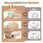 ACGROW Nursing Pillow - Memory Foam Bottle & Breastfeeding Pillow with Safety Fence - Ergonomic Support, with Wider Breast Feeding Cushion, Adjustable, Removable Cover, Baby Safety Certified Violet