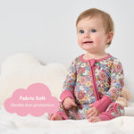 pureborn Baby Girls Sleeper Viscose from Bamboo Pajamas 2-Way Zipper Snug Fit Sleepwear Corlorful Daisy 6-12 Months