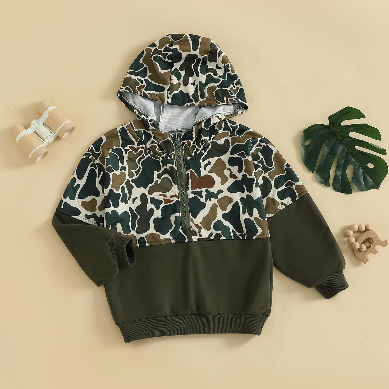 Fernvia Toddler Baby Boy Clothes Camouflage Half Zip-up Long Sleeve Hoodies Sweatshirt Casual Pullover for Kids boys