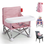 Tiny Marvels Portable 3-in-1 Baby Booster Seat – Cozy Floor Seat, Feeding Seat with Tray, Toddler Booster – Compact, Foldable, Safe with Child Safety Belt Carry Bag – Perfect for Travel & Family Time