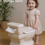PipNest Realistic Potty Training Toilet - Flushing Sounds, Wipes Storage, Disposable Liners, Easy to Clean for Toddler Boys and Girls, White