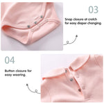 pureborn Newborn Baby Girls' Long Sleeve Cotton Bodysuit Spring Fall Solid Pink 0-3 Months