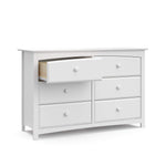 Storkcraft Kenton 6 Drawer Double Dresser (White) For Kids Bedroom, Nursery Dresser Organizer, Chest Of Drawers For Bedroom, Universal Design For Children’s Bedroom