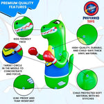 Inflatable Dinosaur Punching Bag for Kids – Bop Bag for Toddlers and Children Ages 3-14 – 47" Blow Up Toy with Bounce-Back Action – Fill Base with Sand or Water
