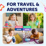 Tronco 14 oz Kids Insulated Tumbler with Handle & Spill Resistant Flexible Straw, BPA-Free Stainless Steel Toddler Cups with Lids, Splash-Proof Kid Drinking Cup Travel Mugs, Easy to Clean