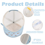 JANGANNSA Polka Baby Baseball Caps Infant Toddler Sun Cap Boys Girls Summer Hat with Bear Ears 3-18 Months (3-18 Months,Blue Dinosaur Mesh)