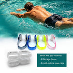 Zooshine 4 Pack Silicone Swimming Nose Plugs,Swim Nose Clip for Adults Kids(7+),Keep Water Out of You Nose,with Storage Box