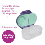 b.box Snack Box - Leakproof Mini Bento Box for Kids & Toddlers, 2 Compartment Snack Containers for Kids, Lunch Containers, Dishwasher Safe, BPA Free, PFAS Free, Ages 4m+, 1 3/4 Cup - Lilac Pop