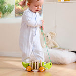 Hape Wooden Walk-A-Long Croc for Babies| Pull & Pull Walking Toy for Toddlers 12 Months and Up