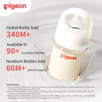 Pigeon PPSU Nursing Baby Bottle Wide Neck, Anti-Colic, Streamlined Body, Natural Feel, Easy to Clean, 5 Oz (Pack of 2), Includes 2pcs SS Nipples (0m+)