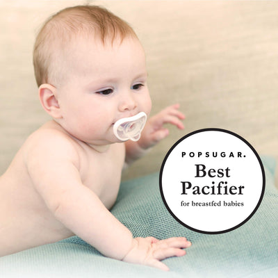 Nanobebe Baby Pacifiers 0-3 Month - Orthodontic, Curves Comfortably with Face Contour, Award Winning for Breastfeeding Babies, 100% Silicone, Baby Registry Gift 8pk, Teal/Grey/Pink/Grey