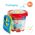 Fisher-Price Toddler 3-in-1 Beach Bucket, Portable Sprinkler and Sandcastle Mold | Water Toy and Sand Toys for Ages 18+ Months | Includes Sand Tools