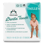 Amazon Brand - Mama Bear Gentle Touch Baby Diapers, Size 6, 27 Count, Disposable, Leak Protection, Stretchy Waistband, Wetness Indicator