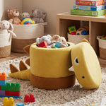 DAYAOUTDOOR Kid Desk Chairs, Toddler Chair, Kid Furniture with Storage Ottoman, Dinosaur Storage Chair, Children Cute Desk Chair, Small Multi-Purpose Footstool for Playroom & Bedroom, Yelllow