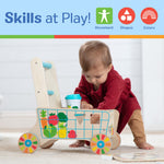 Melissa & Doug Wooden Shape Sorting Grocery Cart Push Toy and Puzzles - Pretend Play Grocery Toys, Sorting and Stacking Toys for Infants and Toddlers Ages 1+ - FSC-Certified Materials