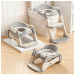 Snugzy Toddler Potty Training Seat 3-in-1 Foldable Potty Training Toilet with Step Stool Adjustable Potty Chair with Urinals (Grey)