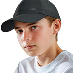 Sukeen Lightweight Kids Baseball Caps for Boy Girls, UPF50+ Kids Sun Hat Quick-Dry Youth Performance Hat for Outdoor Activity Black