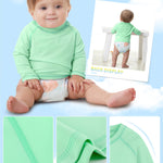 Feyoyi Baby Todder Rash Guard Shirts SPF Long Sleeve Swim Shirts Sun Protection Rashguard Swimwear for Baby Boys Girls Mint,3-6 Months