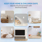 BABY PROOF ME 24 Pack Outlet Covers & Removal Tool Baby Proofing, Provide Shock Prevention and Easy Installation, Safe and Secure Plastic Plug Covers for Power Sockets (24 Outlet Covers)