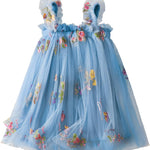 NNJXD Baby Girl Tulle Dress Casual Flower Embroidery Toddler Dresses
