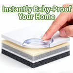 Extra Large Ultra Safe Baby Corner Protector Cover - 16 Piece Furniture Clear Corner Protector, Super Adhesive, Easy to Install Child Safe Set (Clear Round)
