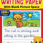 Kindergarten & 1st Grade Writing Paper With Blank Picture Space: Primary Composition Notebook K-2 | 100+ Wide Ruled Blank Writing Paper + Blank Space ... | Primary Journal For Creating Story Writing