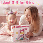 Lehoo Castle Wooden Car Ramp Toys for 1 Year Old Girl Birthday Gifts, Unicorn Montessori Toys for One Year Old, Wooden Race Track with 4 Rollers, for Toddlers 1-3 Year Old